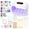 UV Light for Resin, 36W 24 LED Double-Sided UV Curing Lamp with Power Adapter, Fast Curing with 3 Timers, Jewelry Making Kit –9 Silicone Molds, 48 Metal Clasps, 5 Pipettes & Tools Set for DIY Crafts